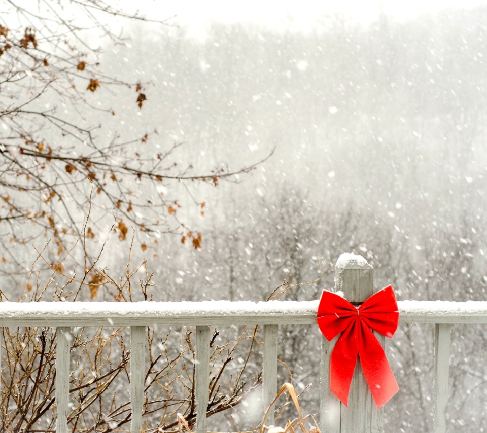 Red Bow On Fence screenshot #1 960x854