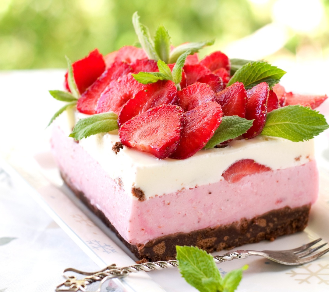 Das Strawberry cheesecake Wallpaper 1080x960