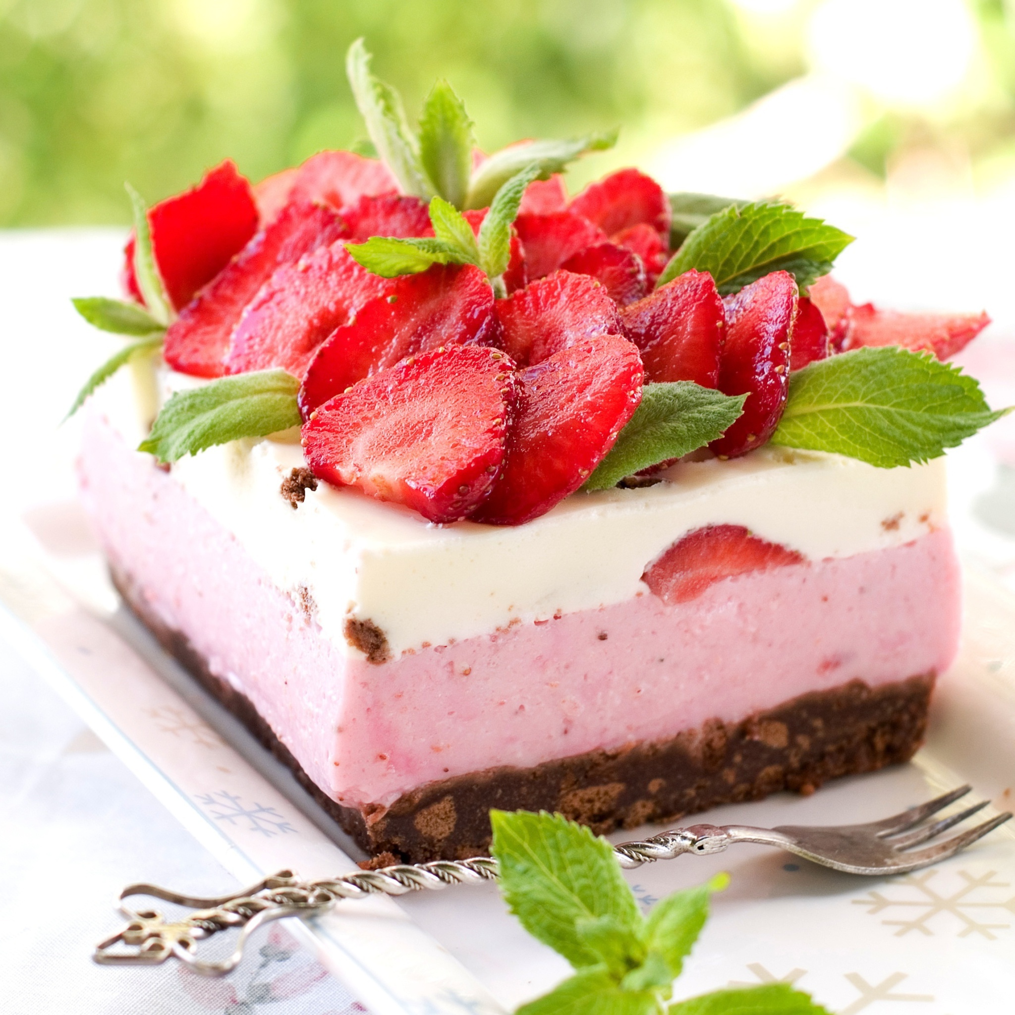 Fondo de pantalla Strawberry cheesecake 2048x2048