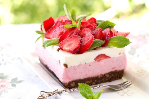 Das Strawberry cheesecake Wallpaper 480x320