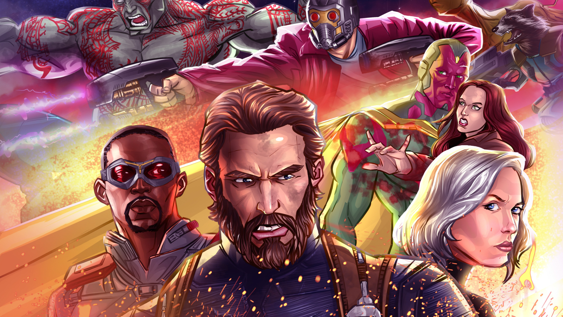 Screenshot №1 pro téma Avengers Infinity War 2018 Artwork 1920x1080