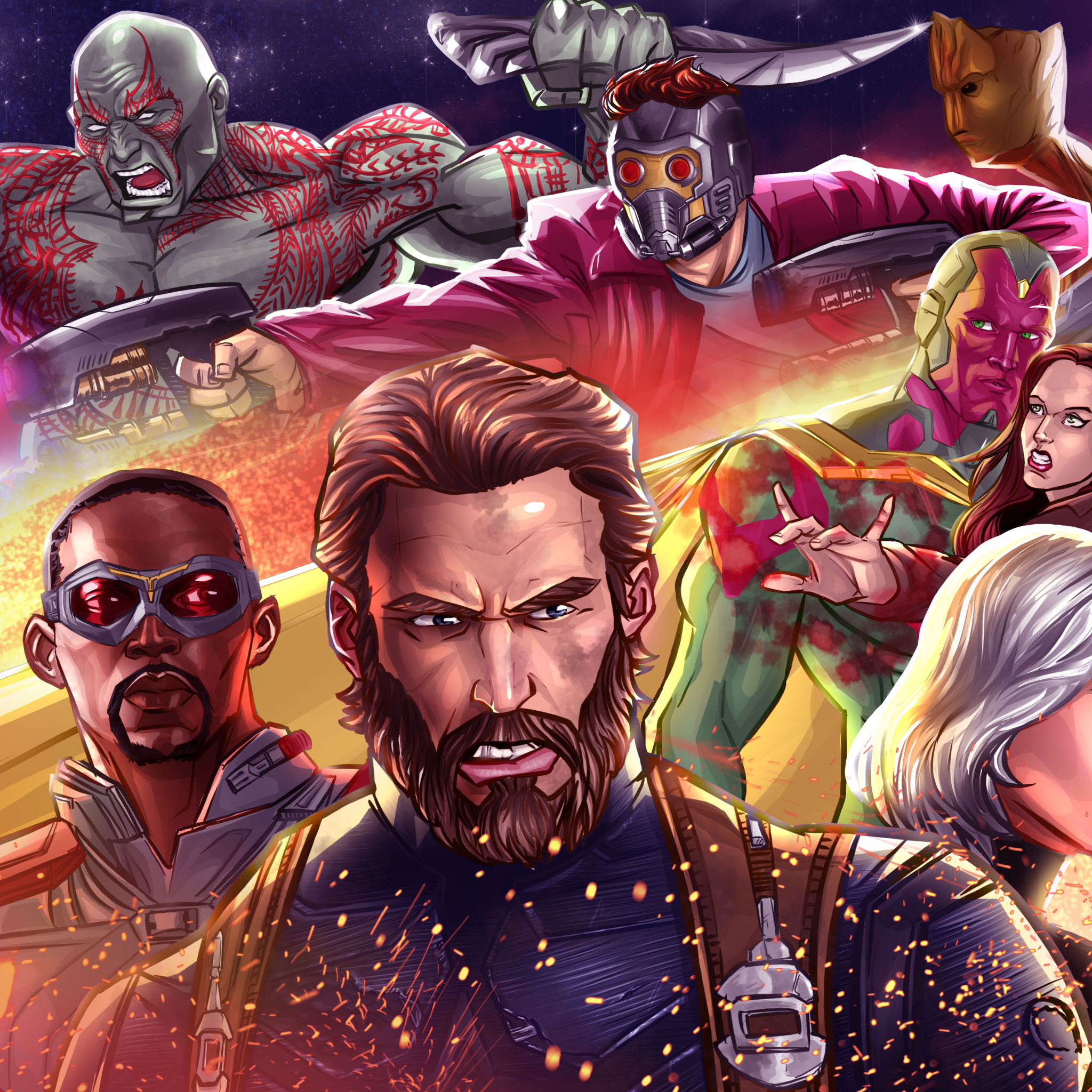 Fondo de pantalla Avengers Infinity War 2018 Artwork 2048x2048
