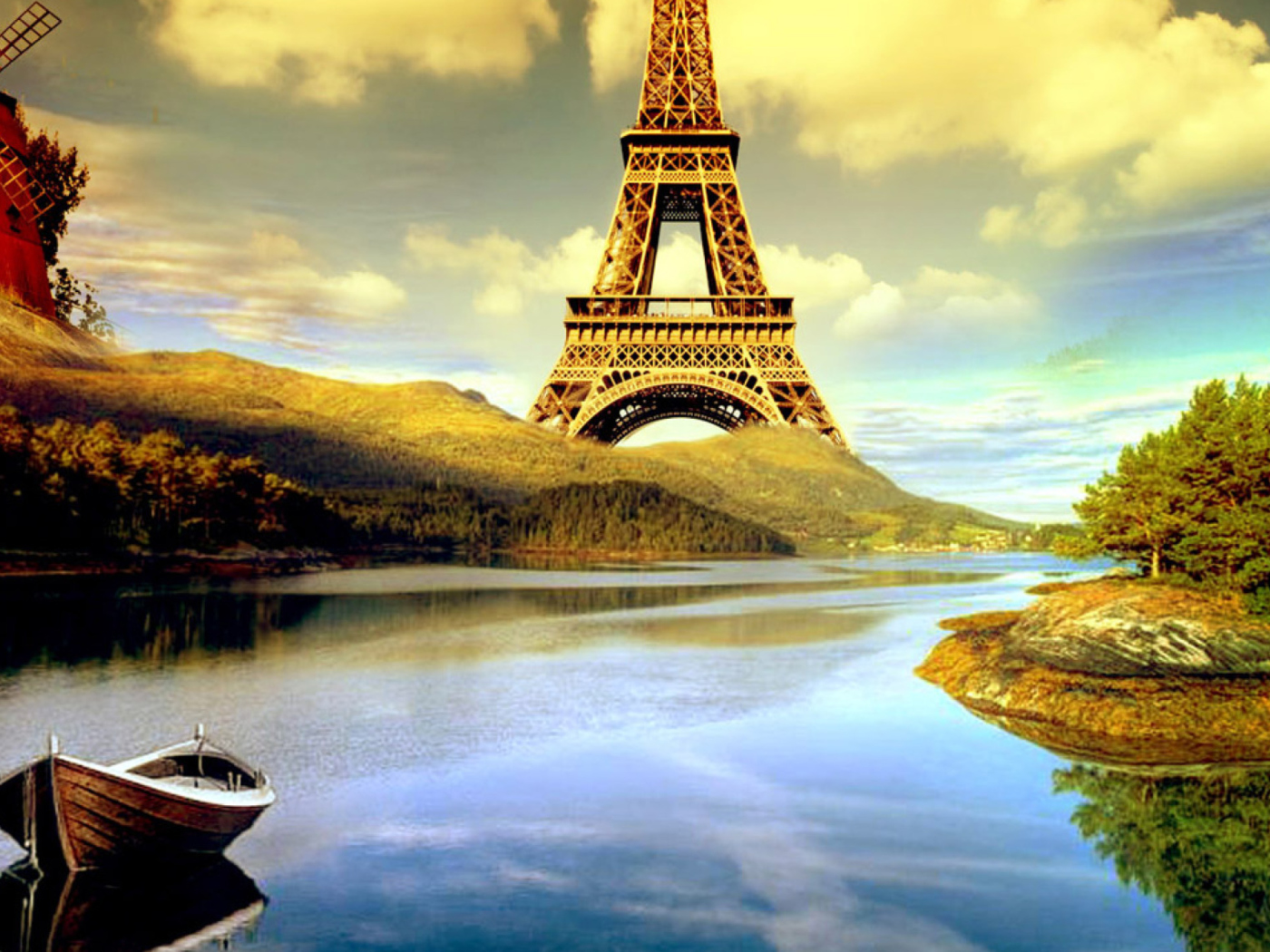 Fondo de pantalla Eiffel Tower Photo Manipulation 1400x1050