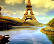 Das Eiffel Tower Photo Manipulation Wallpaper 176x144
