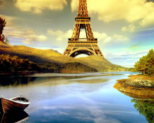 Das Eiffel Tower Photo Manipulation Wallpaper 220x176