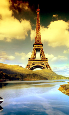 Eiffel Tower Photo Manipulation wallpaper 240x400