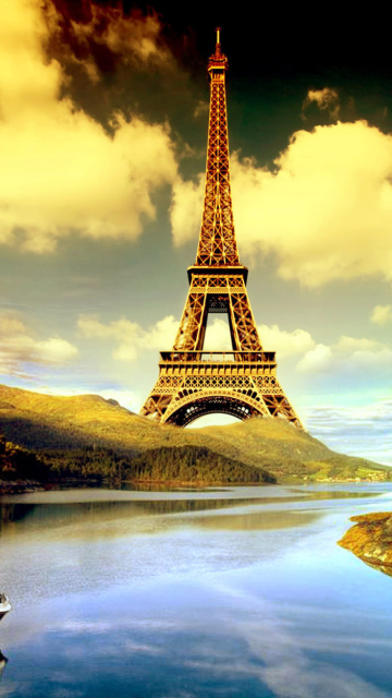Das Eiffel Tower Photo Manipulation Wallpaper 360x640