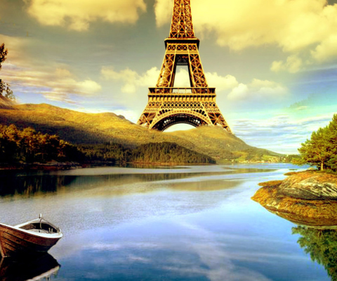 Eiffel Tower Photo Manipulation wallpaper 480x400