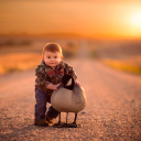 Kid and Duck wallpaper 128x128