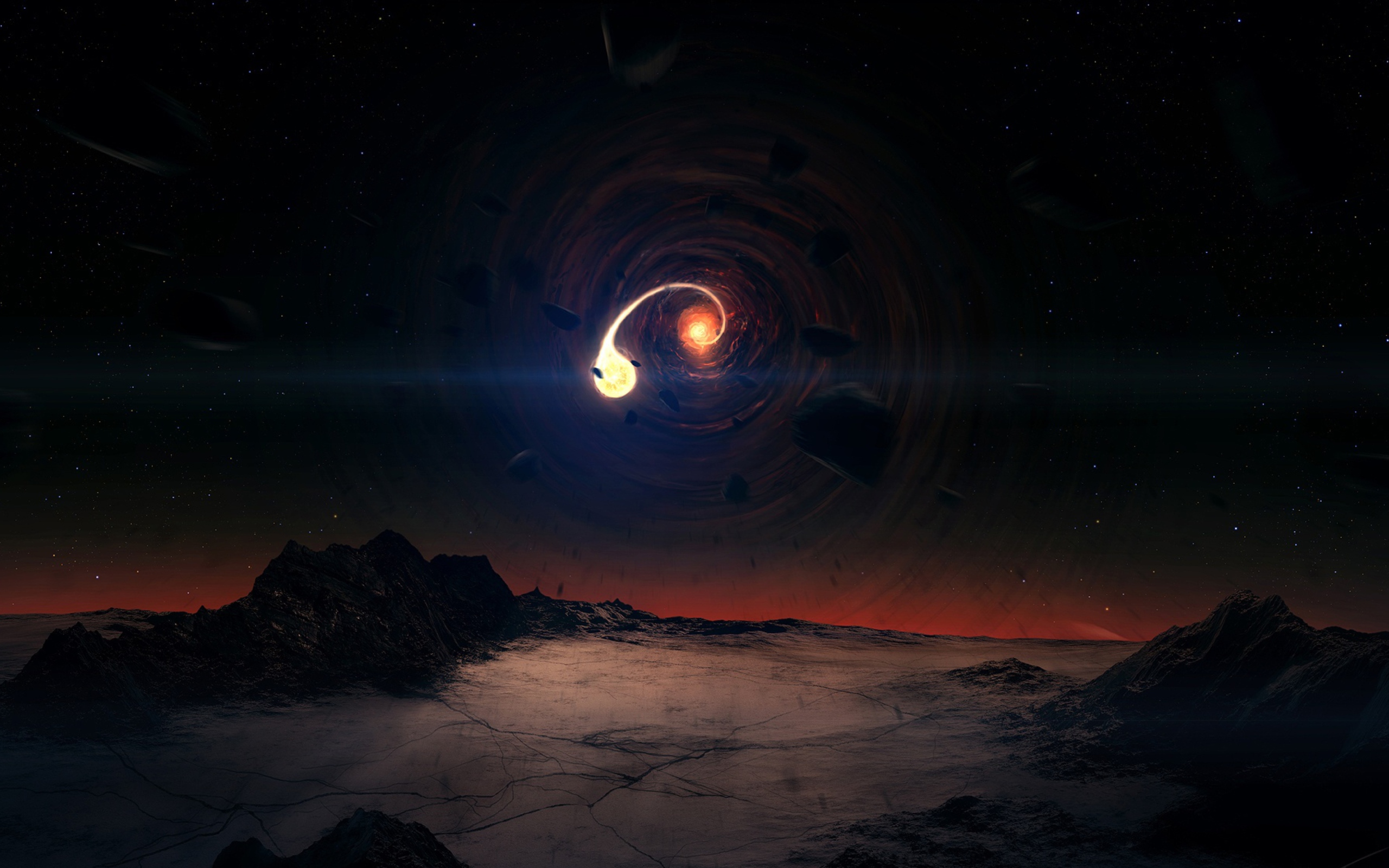 Black Hole Scene wallpaper 2560x1600