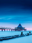 Blue Sea Pier Bridge wallpaper 132x176