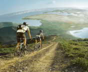 Traveling By Bicycle wallpaper 176x144