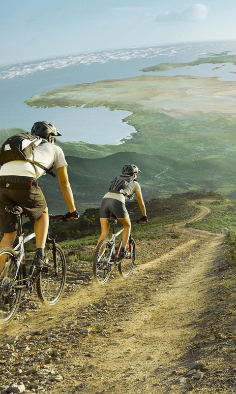 Das Traveling By Bicycle Wallpaper 480x800