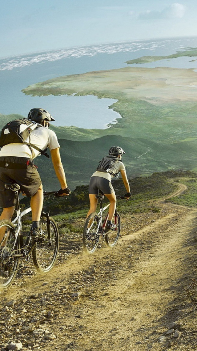 Traveling By Bicycle wallpaper 640x1136