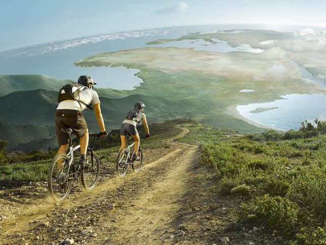 Traveling By Bicycle wallpaper 640x480
