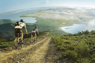 Traveling By Bicycle Wallpaper for Android, iPhone and iPad
