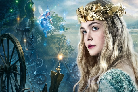 Das Elle Fanning As Princess Aurora Wallpaper 480x320