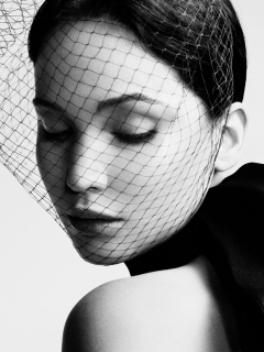 Fondo de pantalla Jennifer Lawrence 2013 Black And White 240x320