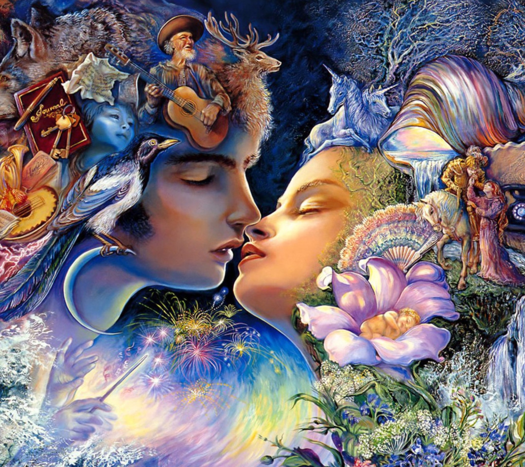 Screenshot №1 pro téma Josephine Wall Paintings - Prelude To A Kiss 1080x960