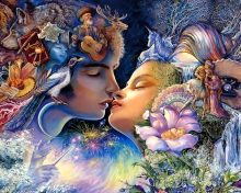 Josephine Wall Paintings - Prelude To A Kiss wallpaper 220x176