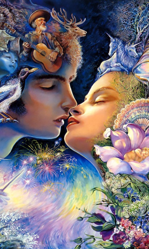 Screenshot №1 pro téma Josephine Wall Paintings - Prelude To A Kiss 480x800
