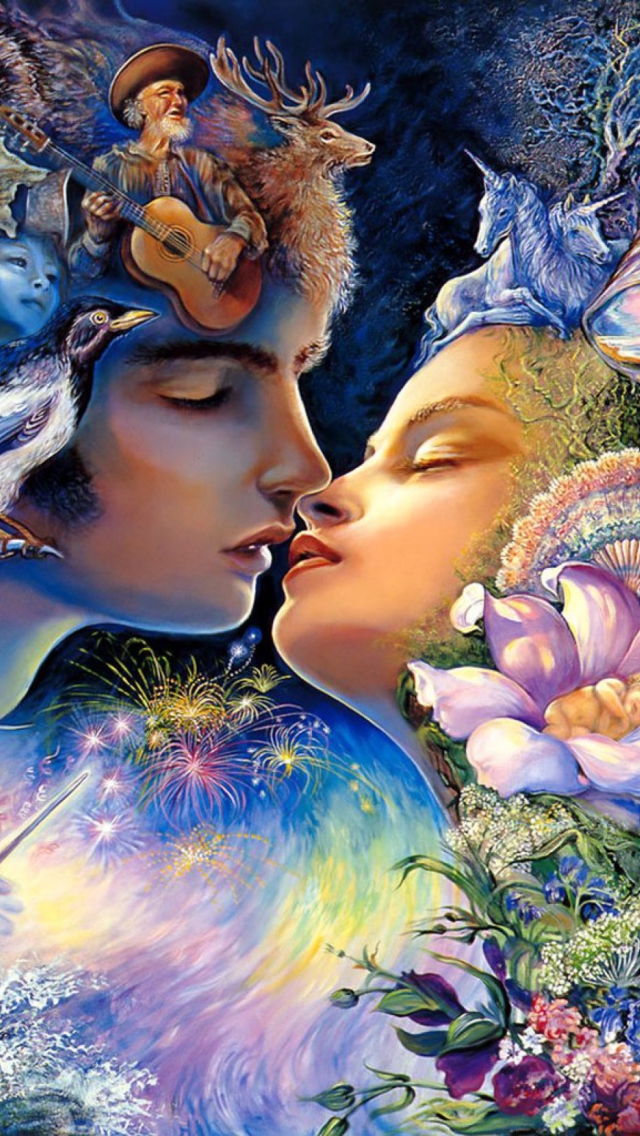 Screenshot №1 pro téma Josephine Wall Paintings - Prelude To A Kiss 640x1136