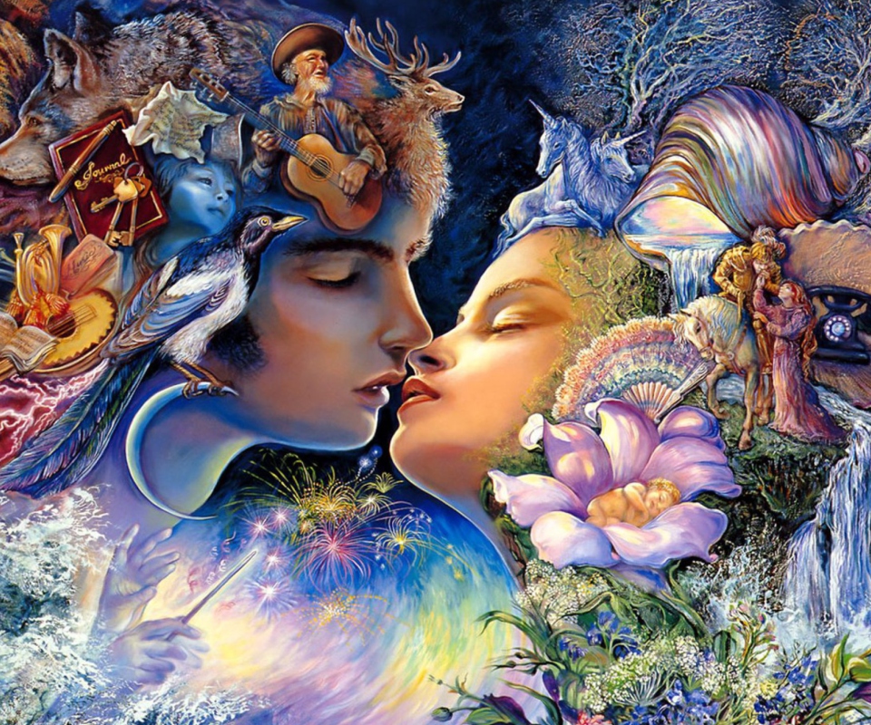 Josephine Wall Paintings - Prelude To A Kiss wallpaper 960x800