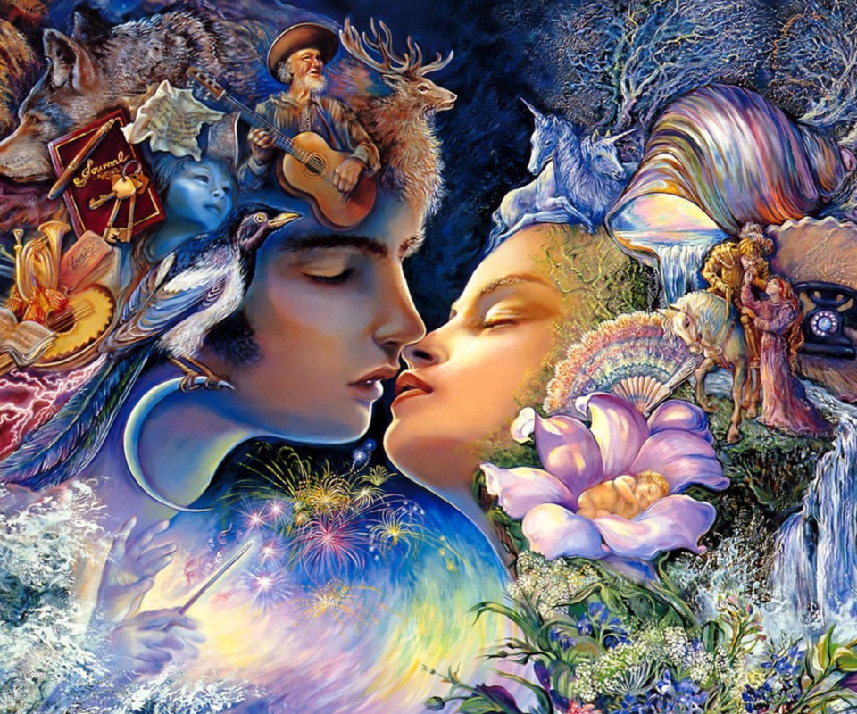 Josephine Wall Paintings - Prelude To A Kiss screenshot #1 960x800