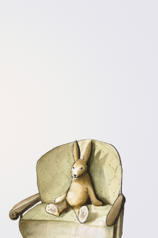 Rabbit On Sofa wallpaper 320x480