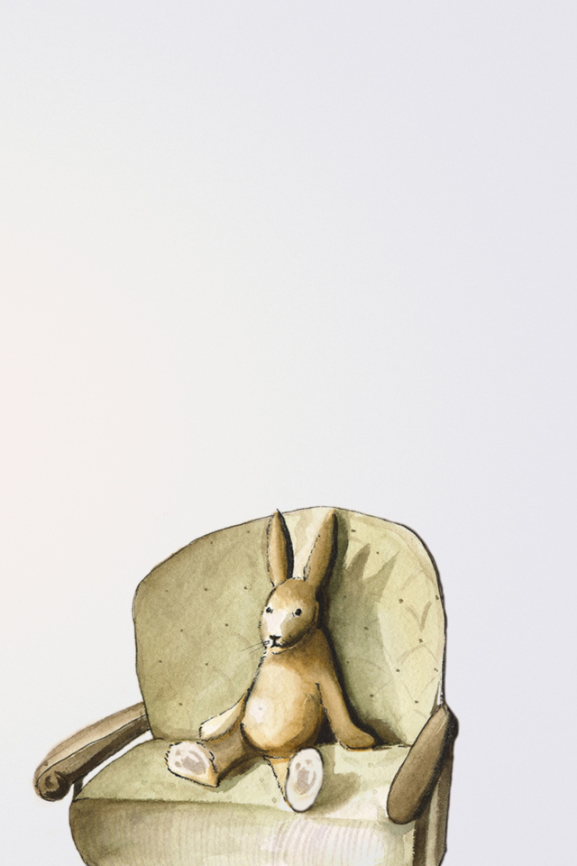 Das Rabbit On Sofa Wallpaper 640x960
