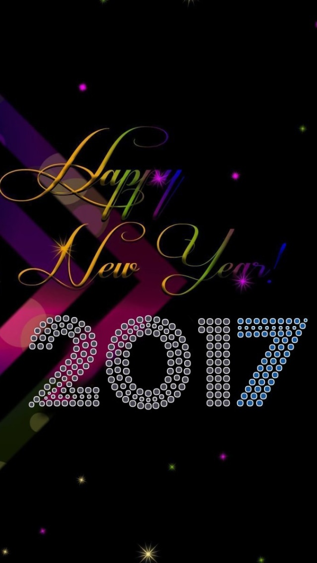 Обои 2017 Happy New Year Card 640x1136