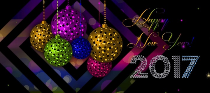 Обои 2017 Happy New Year Card 720x320