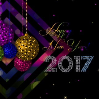 Kostenloses 2017 Happy New Year Card Wallpaper für 208x208