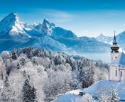 Das Bavaria under Snow Wallpaper 176x144