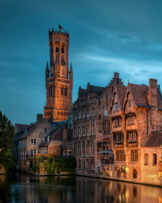 Bruges city on canal papel de parede para celular para Nokia C-Series