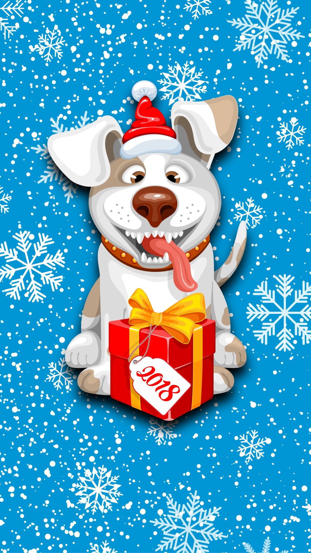 Fondo de pantalla Winter New Year 2018 of the Dog 1080x1920