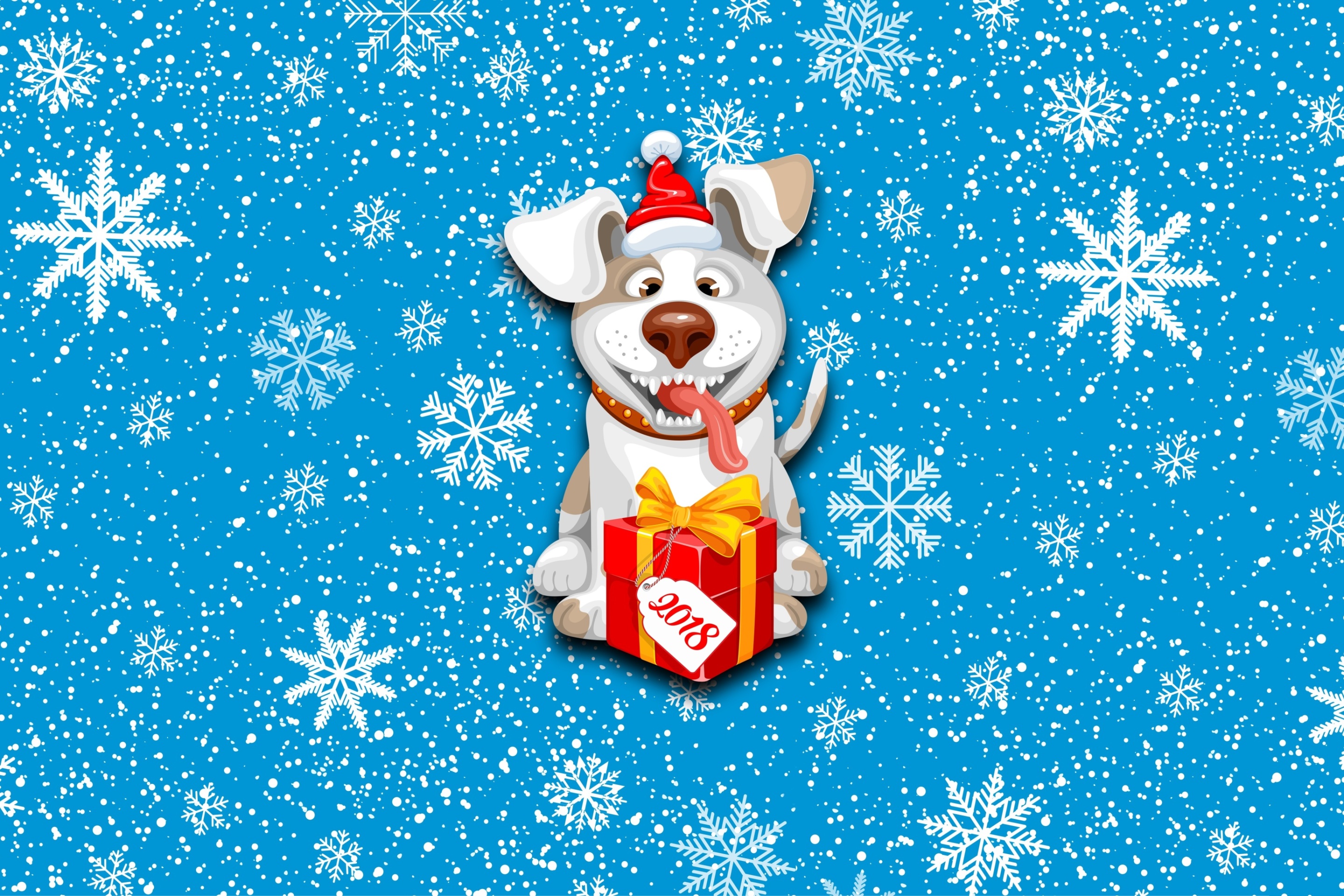 Обои Winter New Year 2018 of the Dog 2880x1920