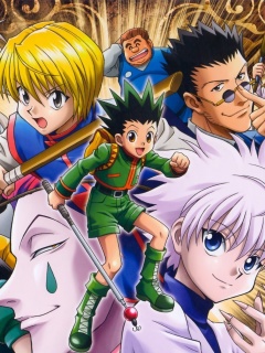 Обои Hunter x Hunter with Gon Freecss, Killua Zoldyck, Kurapika 240x320