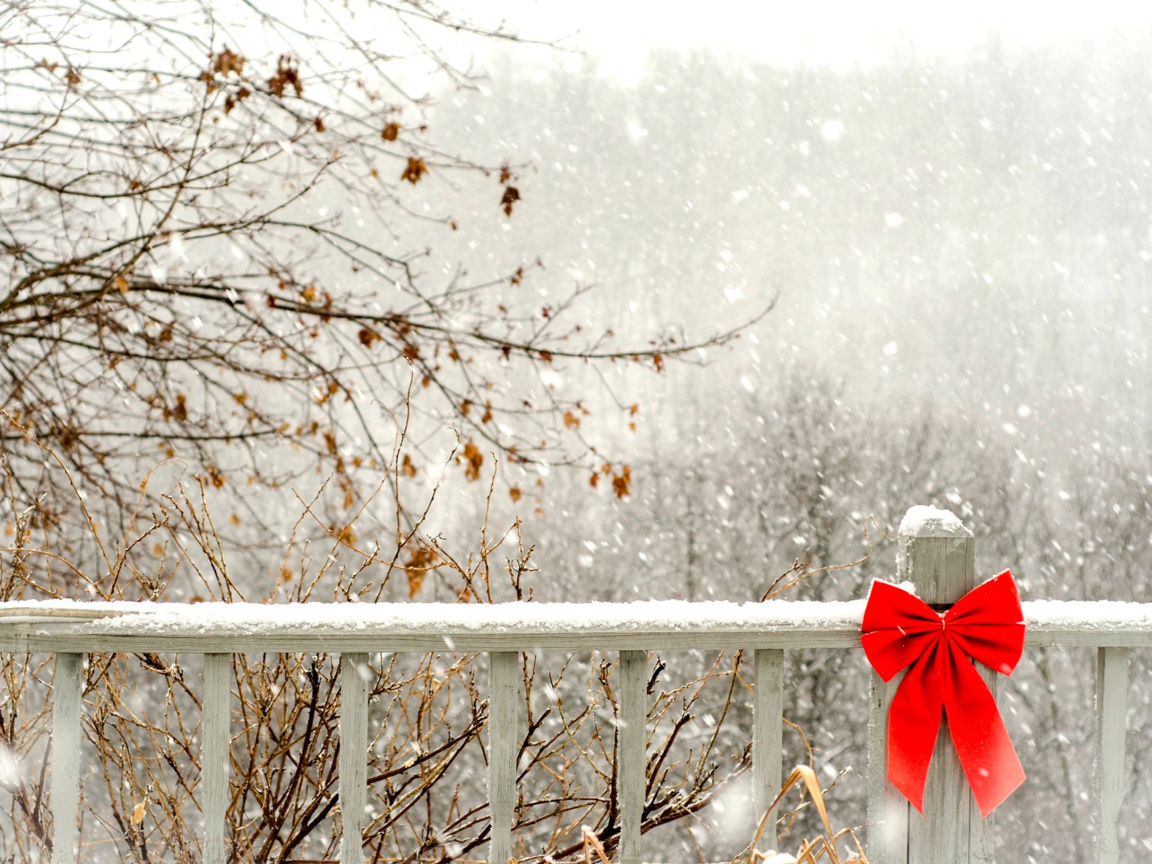 Das Winter Fence Wallpaper 1152x864