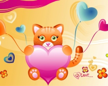 Fondo de pantalla Love Kitten Valentine 220x176