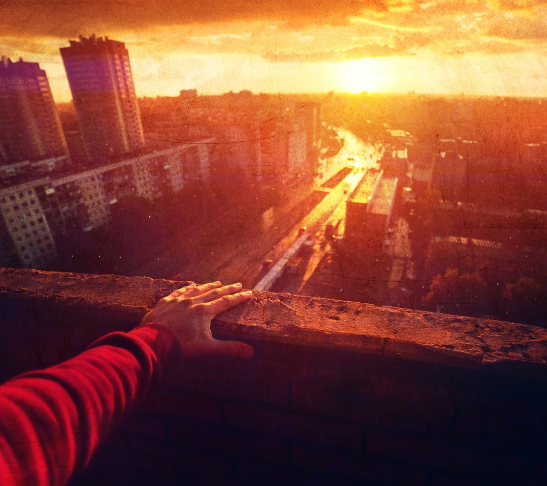 Das Sunset Over City Wallpaper 1080x960