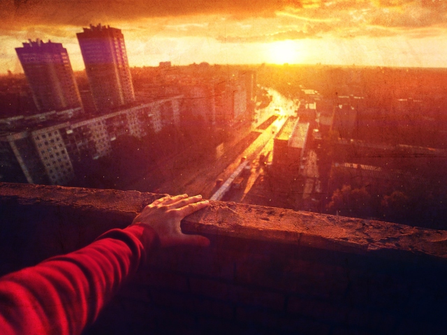 Das Sunset Over City Wallpaper 640x480