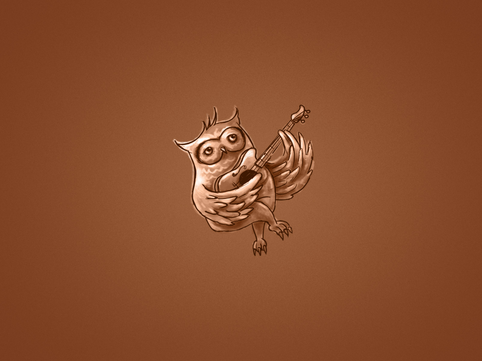 Fondo de pantalla Funny Owl Playing Guitar Illustration 1600x1200