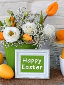 Easter decoration with yellow eggs and bunny wallpaper 132x176