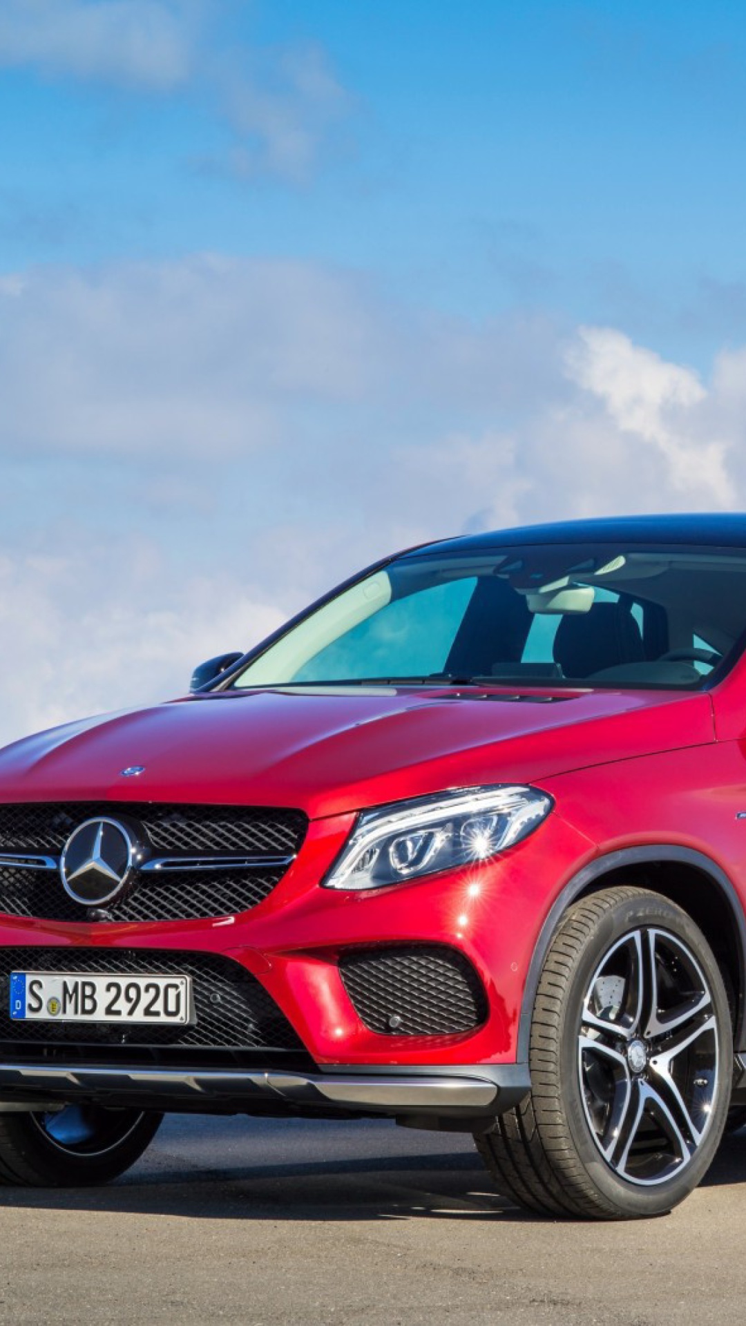 2016 Mercedes Benz GLE 450 AMG Red wallpaper 1080x1920