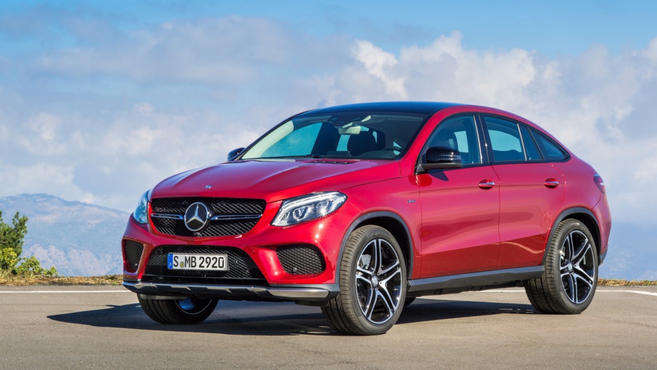 Sfondi 2016 Mercedes Benz GLE 450 AMG Red 1280x720