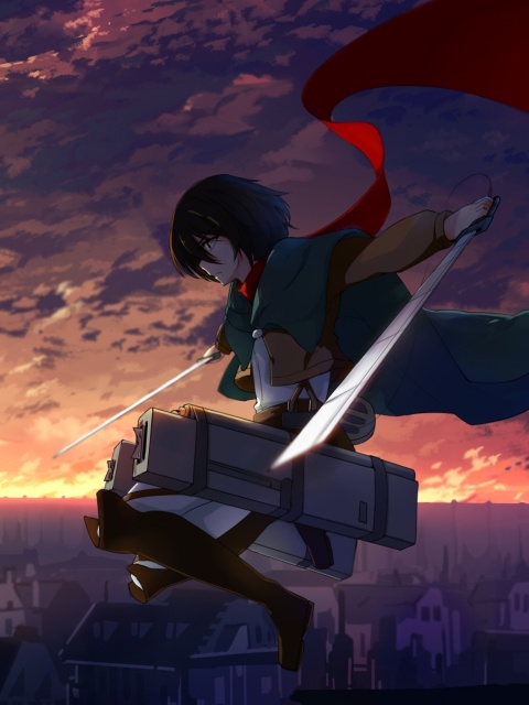 Das Mikasa Ackerman Attack on Titan Wallpaper 480x640