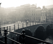 Misty Amsterdam wallpaper 176x144