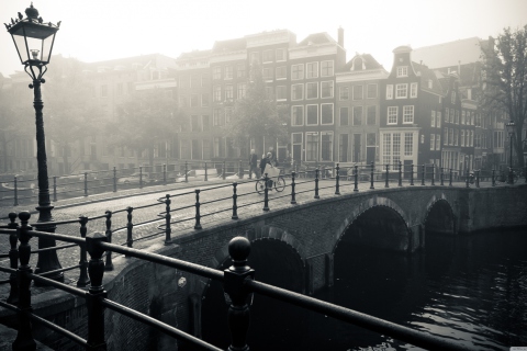 Misty Amsterdam wallpaper 480x320