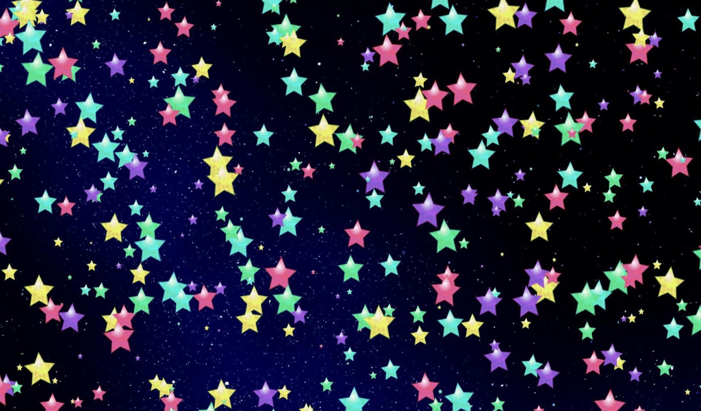 Das Colorful Stars Wallpaper 1024x600